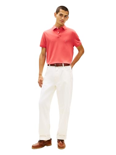 Image of Tommy Hilfiger Men's Short Sleeve Polo Shirts in Regular Fit With Stretch and Organic Pique Cotton