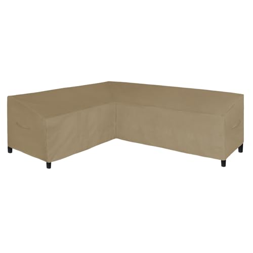 Image of Easy-Going Patio L-Shaped Sectional Sofa Cover, 85 inchX110 inch Waterproof Heavy Duty Outdoor Garden Furniture Cover (Left Facing, Camel)