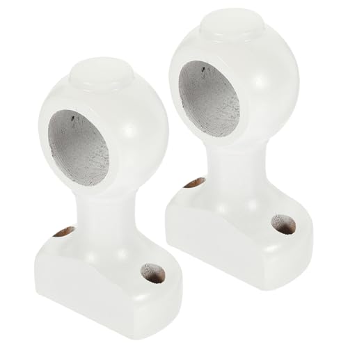 NUOBESTY Supports de Tringle à Rideaux en Bois Blanc 28 MM Lot de 2 Pièces Fixation Murale Robuste pour Rideaux et Voilages Capacité de Charge Élevée...