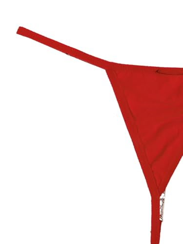 Image of RoseSeek Women's Sparkling Butterfly Chain Underwear Low Rise Cheeky G String Panty