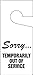 Accuform TAD841 Standard Door Knob Hanger Tag, Legend"Sorry.Temporarily Out of Service", 9" Length x 4" Width x 0.015" Thickness, RP-Plastic, Black on White (Pack of 10)