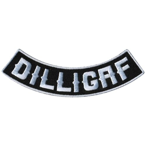 Hot Leathers DILLIGAF 4” X 1” Bottom Rocker Patch PPM5126-4 Width x 1 Height Inches