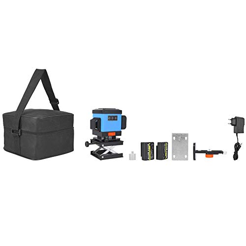 3D Blue Beam Level, 12-Linien-LD-Laser-Bodenfliesen-Nivellierungsinstrument mit einstellbarer T-Halterung(EU-Stecker)