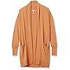 Daily Ritual Women's Fine Gauge Stretch Long-Sleeve Cardigan Sweater, Camel, XX-Large