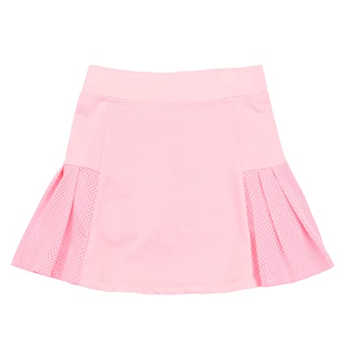 JESKIDS Girls' Tennis Golf Skirts with Shorts Pickleball Athletic Pleated Skort 6~13T 10-11 Years Pink