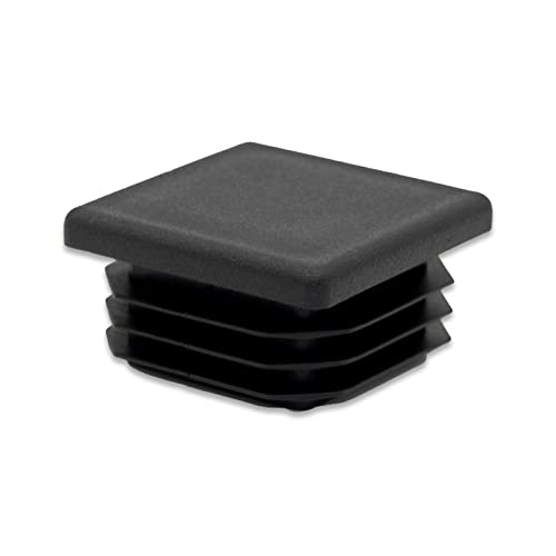 Image of Flyshop 32 x 32 mm, 1.26 inch x 1.26 inch Black Plastic Hole Plugs Square Tubing End Caps Tube Inserts Durable Furniture Glide for Chair Table Stool Leg 8 Pack