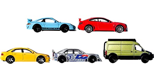 Hot Wheels Premium Car Culture Deutschland Design Container Set, 5-Pack Of German 1:64 Scale Vehicles, New & Vintage, Gift For Adult Collectors #TOP1