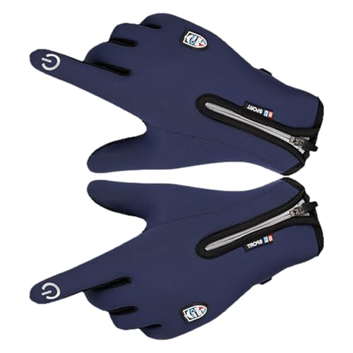 Guantes de invierno para pantalla táctil, guantes de juego transpirables con cremallera antisudor | Guantes cálidos para pantalla táctil con palma de gel de sílice punteada, antideslizantes, térmicos