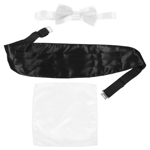 Set de pajarita y fajín para hombre GLEAVI negro y blanco