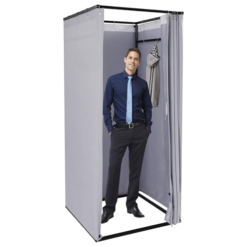 Tienda de ropa Vestuario Independiente, Vestuario portátil usado, cuadrado Temporal Privacidad Protección Utilizado para Oficina, Centro Comercial Boutique 85x85x200 cm (Gris Oscuro)