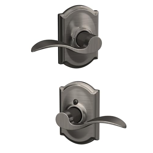 Image of Camelot Trim with Accent Hall and Closet Lever, Antique Pewter (F10 ACC 620 CAM)