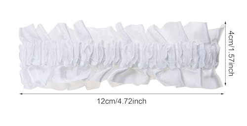PENTA ANGEL Men Armband Garter 2Pcs 20s Anti Slip Stretchy Sleeve Shirt Holder Roaring Garters Belt for Women Party Costume… (White)