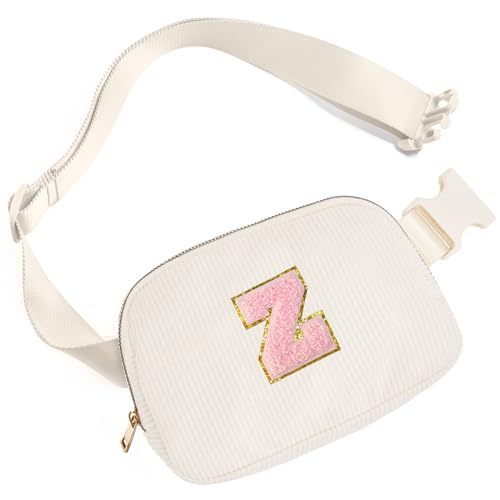 Image of Gitus Gifts for Teen Girls 10-12 12-14 14-16 16-18 Birthday Gifts for Girls Women Sister Teacher Initial Belt Bag Fanny Pack Crossbody Bags for Teen Girl Gifts Trendy Stuff Travel Essentials (Ivory-Z)