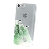 RakutenMini スマホケース カバー ポリカーボネート製 [デザインE クリア・抹茶 / ３匹のペンギンとかき氷] RB-936E 楽天ミニ 楽天モバイル