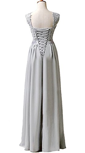 Rohmbridal Women's Double Straps Chiffon Bridesmaid Dress Evening Gown Grey 16 #TOP1