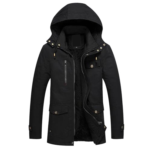 Veste polaire homme contre le froid manteau à capuche épais et confortable
