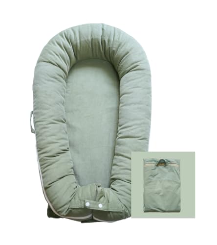 Deluxe Lounger Cover | 100% Cotton Baby Lounger Extra Cover for Dockatot Deluxe | Hypoallergenic Infant Baby Nest Replacement | Cover Only (SageGreen_Corduroy)