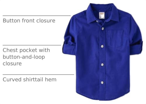 Gymboree,and Toddler Long Sleeve Button Up Shirts,Navy Narrows,8 — view 4