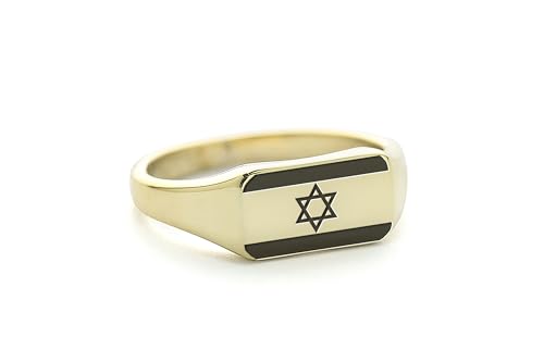 Chevalière en or drapeau d'Israël gravé : un bijou délicat d'exception