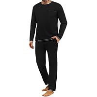 Demegimi Pijama Hombre Invierno Algodon Pijama Hombre Largo Ropa