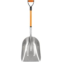 VNIMTI Aluminum Snow Shovel with D Handle Metal Snow Shovel for Driveway 45Inches 3.7 Pounds Transfer Shovel Shovel for Gardening, Orange