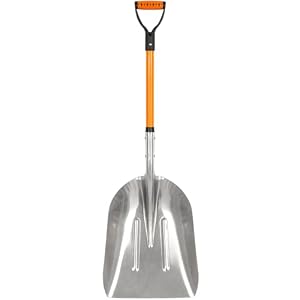 VNIMTI Aluminum Snow Shovel with D Handle Metal Snow Shovel for Driveway 45Inches 3.7 Pounds Transfer Shovel Shovel for Gardening, Orange