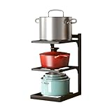 Support de rangement réglable : fonctionne avec la plupart des tailles de poêles, couvercles, plats et autres ustensiles de cuisine ; l'organisateur de casseroles robuste est assez grand pour contenir toutes les formes de poêles ou casseroles de manière plus stable.