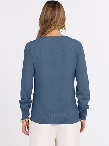 Image of ANRABESS Women's Long Sleeve V Neck Basic Sweaters | Classic Pullover Tops,Soft Loose,Business Casual Work,Travel Vacation,All Day Wear,Fall Spring Outfits,Winter Layer Clothing