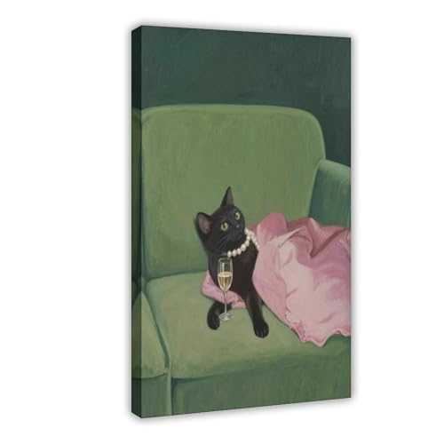 Poster chat champagne pour mur vide : habillez votre salon avec cette toile