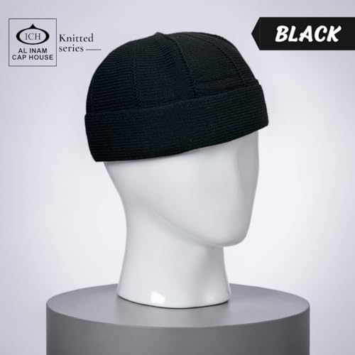 Image of ICH Premium Knitted Cap Model No. (N-02) | Stretchable Free Size Kufi Cap | Soft, Comfortable & Breathable Headwear, Prayer, Travel & Casual Use