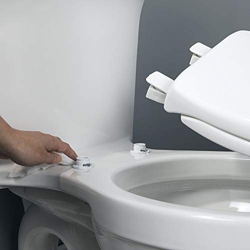 MAYFAIR 848SLOWB 000 Toilet Seat will Slow Close, Never Loosen and Easily Remove, ROUND, Durable Enameled Wood, White