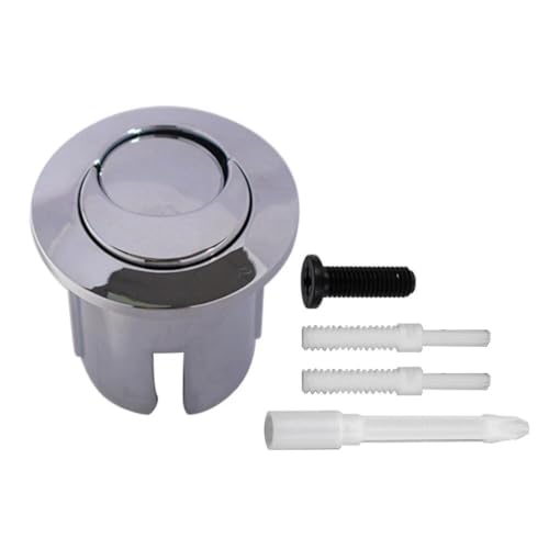 FiTspi Pulsador de doble descarga cromado con varillas roscadas, cuerpo corto compatible con cisterna D2D AH0001800R