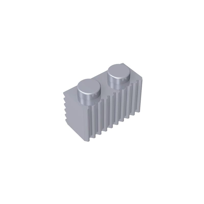 Gobricks GDS-797 Brick Special 1 x 2 with Grill 50PCS Compatible with Lego Toy 2877 4210636 DIY Parts and MOC Components for Major Brick Brands Color:Flat Silver 315