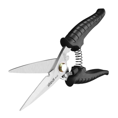 stedi Schere Heavy Duty, Mehrzweckschere mit feiner Zahnung, leicht schneidende Kabelkerbe, Isolierung, rutschfester, bequemer Griff