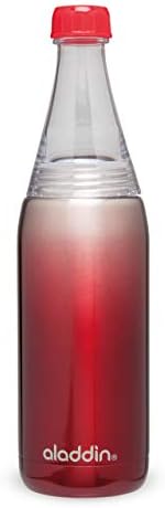 Aladdin Fresco Twist and Go Stainless Steel Vacuum Insulated Water Bottle, Red, 0.6 Litre