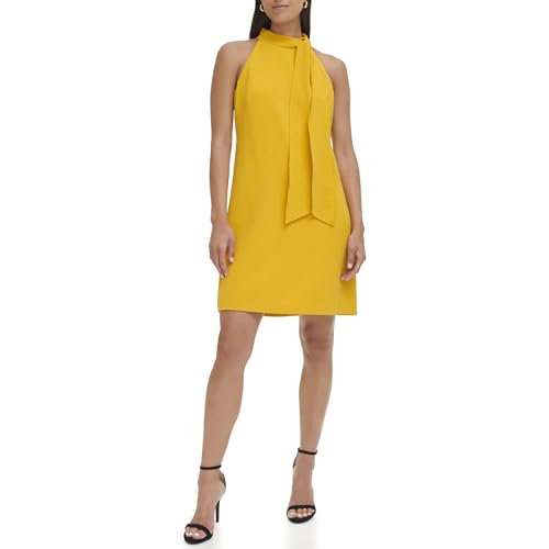 Image of Vince Camuto Women's Sleeveless Halter Tie Neck Shift Mini Dress