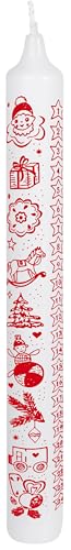 Weiße Adventskalenderkerze mit Motiv „Weihnachten“ – Ø 30 x H...