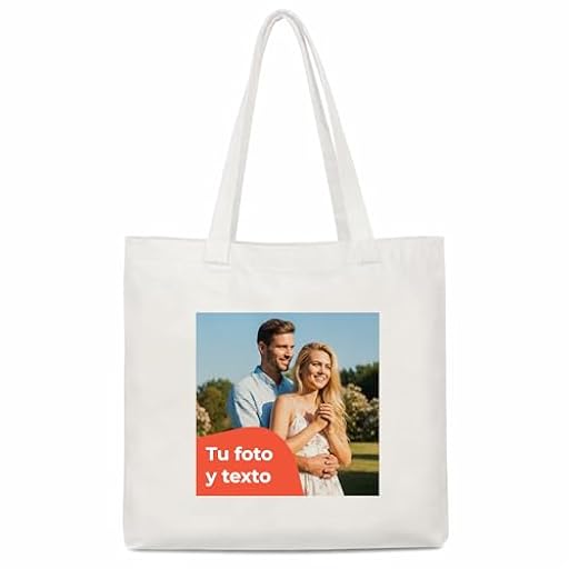 Cimpress Bolsa de Algodón Personalizada, Añade Foto o Texto, 1 Unidad, 35 x 34 cm, Tote Bag Reutilizable, Bolsa de Tela para Regalos Originales, Compras, Uso Diario, Color Natural | Ya disponible en tu tienda friki favorita! En mundofriki.es!