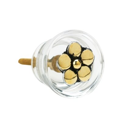 Lisbeth Dahl Furniture Knob Acrylic Gold Flower