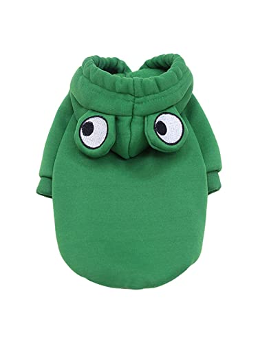 Stronrive Hunde Hoodie, Niedlicher Form Pullover, Hundekostüme Für Haustiere, Lustiger Halloween Kleiner Hundefrosch Kostü, Jacke Mantel, Warmer Polyester Winter Grün Hundekleidung (S//L/XL)