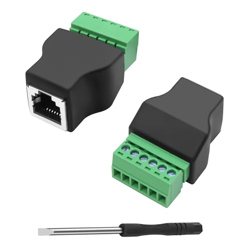 Adaptador RJ12 a terminal de tornillo de 6 pines MEIRIYFA hembra a macho de 6P6C para audio