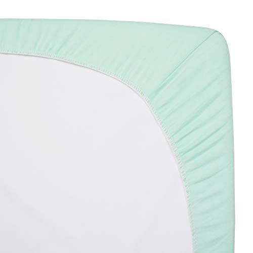 Image of TL Care 100% Natural Cotton Fitted Crib Sheet 52 inch x 28 inch - Soft, Breathable, Hypoallergenic & Gentle Toddler Bed Sheet, Fair Aqua, Neutral for Boys & Girls