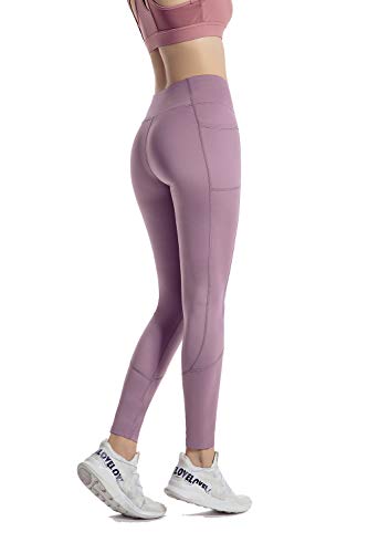 PIZOFF Womens High Waist Yoga Pants with Pocket Tummy Control Workout Running 4