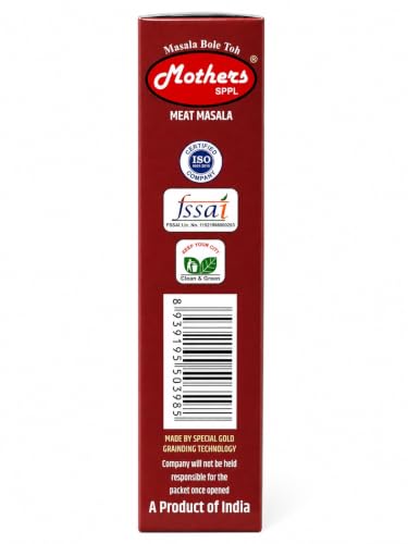 Image of MOTHERS SPPL Meat Masala - 100g Pack of 3 Black Pepper-Coriander-Chilli Blend for Rich, Aromatic Meat Curries & Gravies Hot, Dark Tan Meat Masala Powder for Mutton.