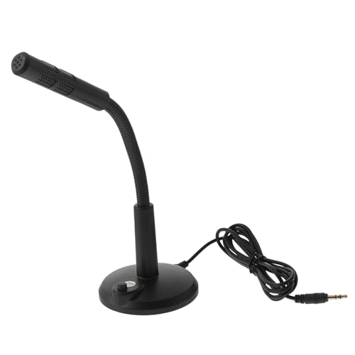 QUMIIRITY 1Pc Creative Desktop Microphone Voice Chat Mic for Laptop Adjustable Angle High Sensitivity for Streaming Meetings and Voice Chat Black