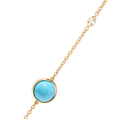 Image of MINUTIAE Blue Stone & Austrian Cubic Zirconia Diamond Necklace Charm Chain For Women And Girls With Extendable Chain