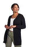 zizzi jeans gemma Tolle Viskosequalität Zizzi Damen Große Größen Cardigan Offen V-Ausschnitt Lang Strickjacke , Farbe Schwarz, Gr 46//48 (M)