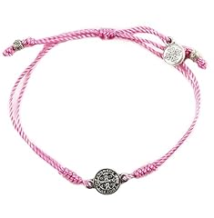 Silver-Plated Medal on Pink Hand-Woven Cord