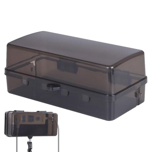 Regleta de enchufes para exteriores, regleta impermeable para exteriores, multifuncional, resistente a la lluvia, resistente a la intemperie, caja de enchufe con candado para luces de jardín de