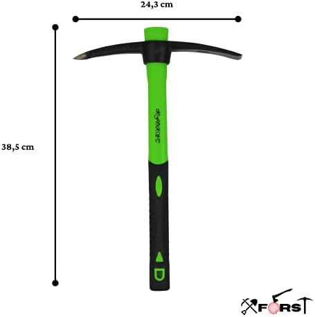 Xforst Pickaxe X-PF400 with fibreglass handle and steel forged head, ideal for gardening, camping, plants and flower beds